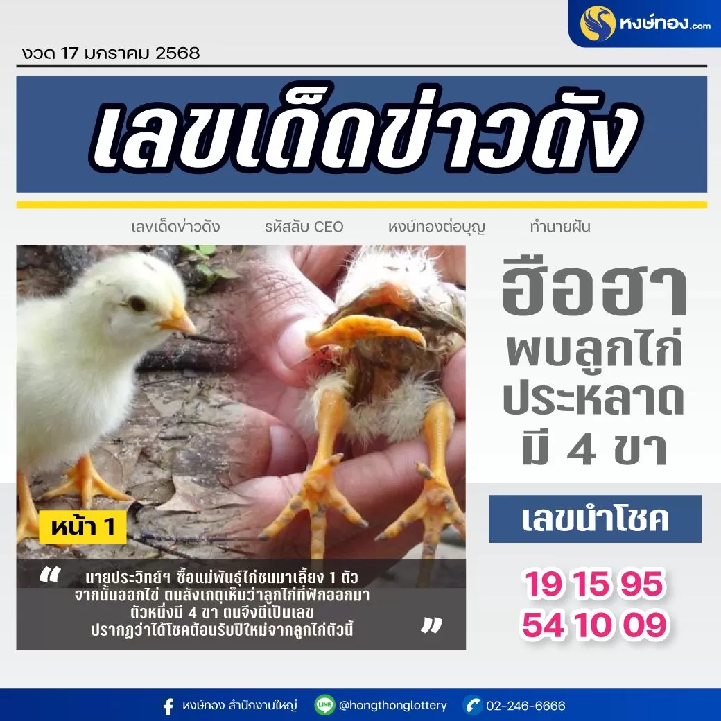 เลขเด็ดข่าวดัง_งวดประจำวันที่_17_มกราคม_2568